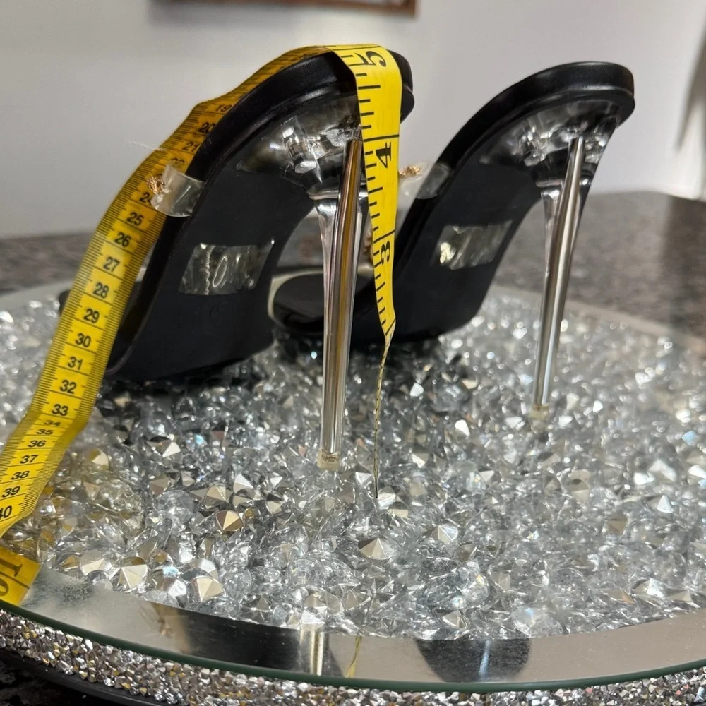 Cape Robbin Corine black gold and clear Heels EUC 7.5